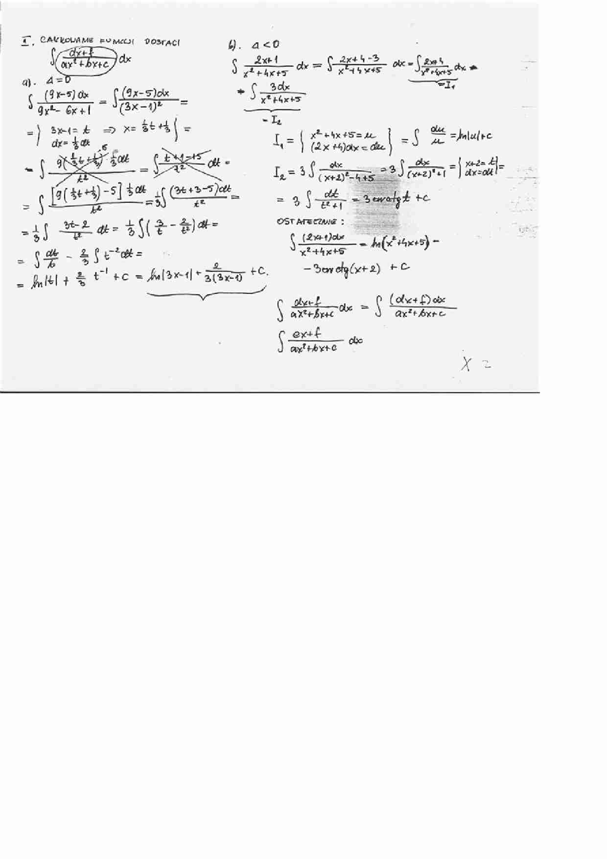 Całkowanie funkcji postaci - zadanie - strona 1