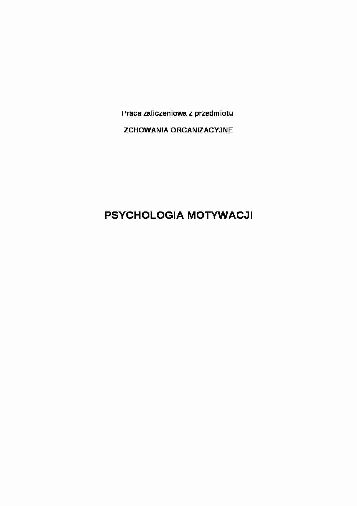 psychologia motywacji - praca zaliczeniowa - strona 1