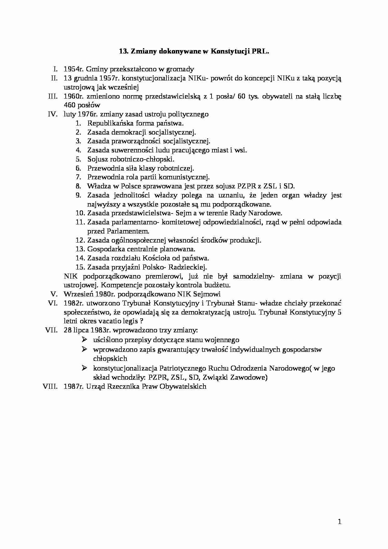 Zmiany dokonywane w Konstytucji PRL - strona 1