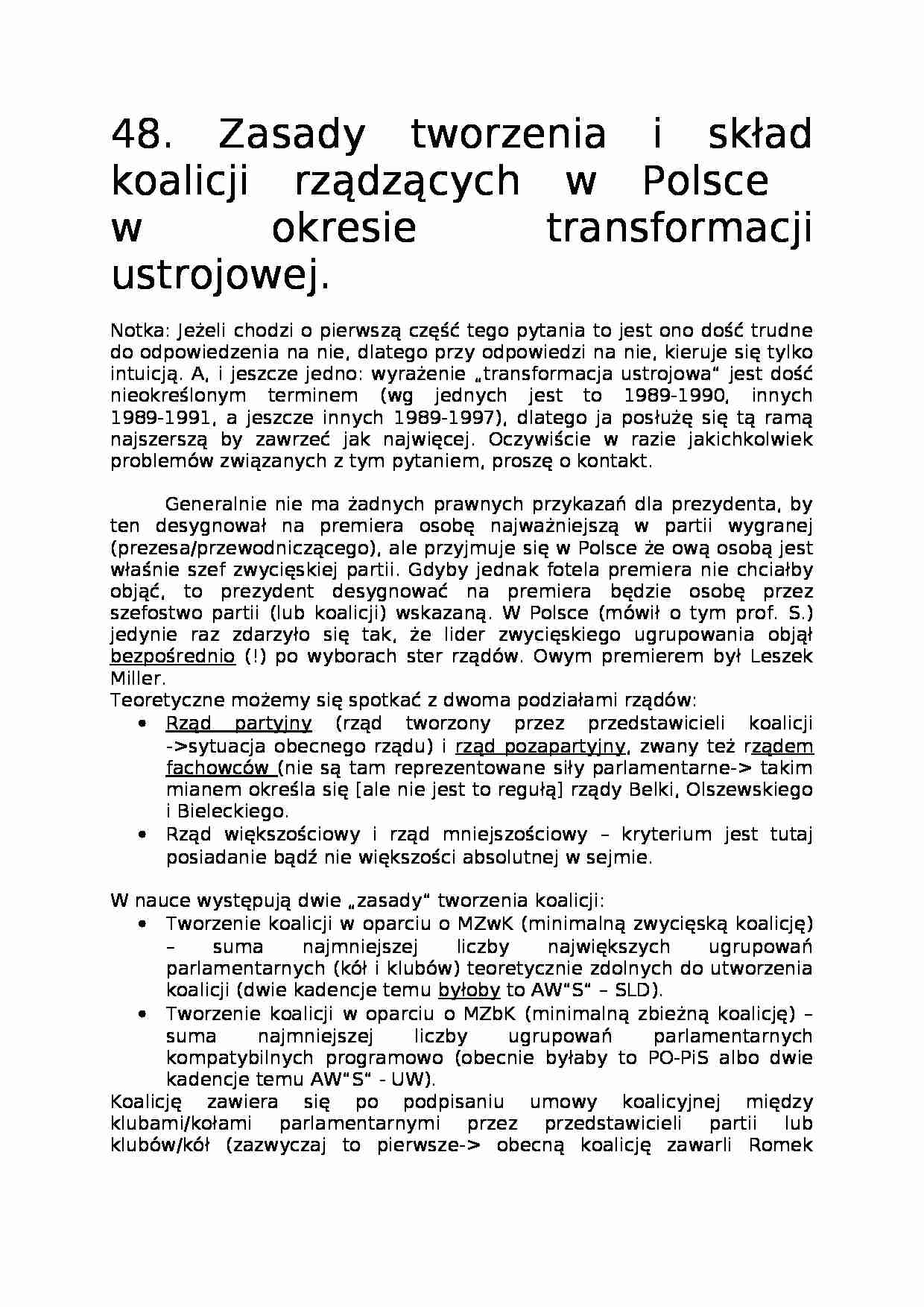 Koalicje rządzące w Polsce  - strona 1