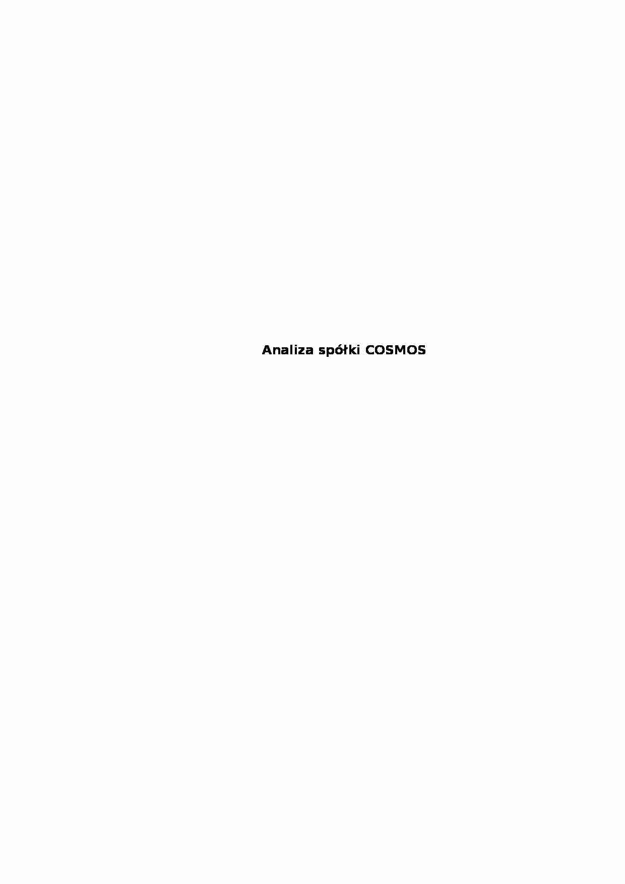 Analiza spółki Cosmos - strona 1
