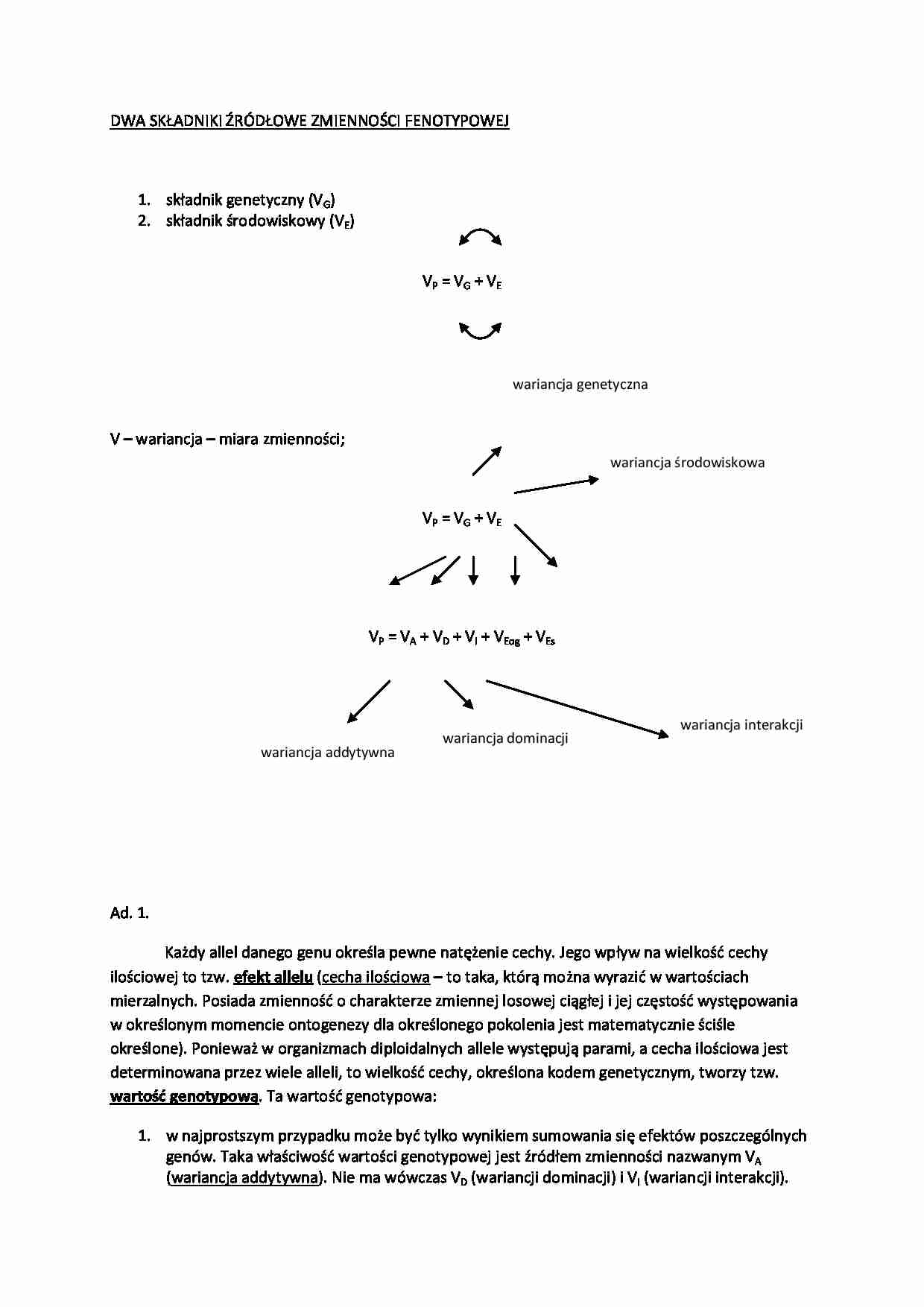 Składniki źródłowe zmienności fenetypowej - opis - strona 1