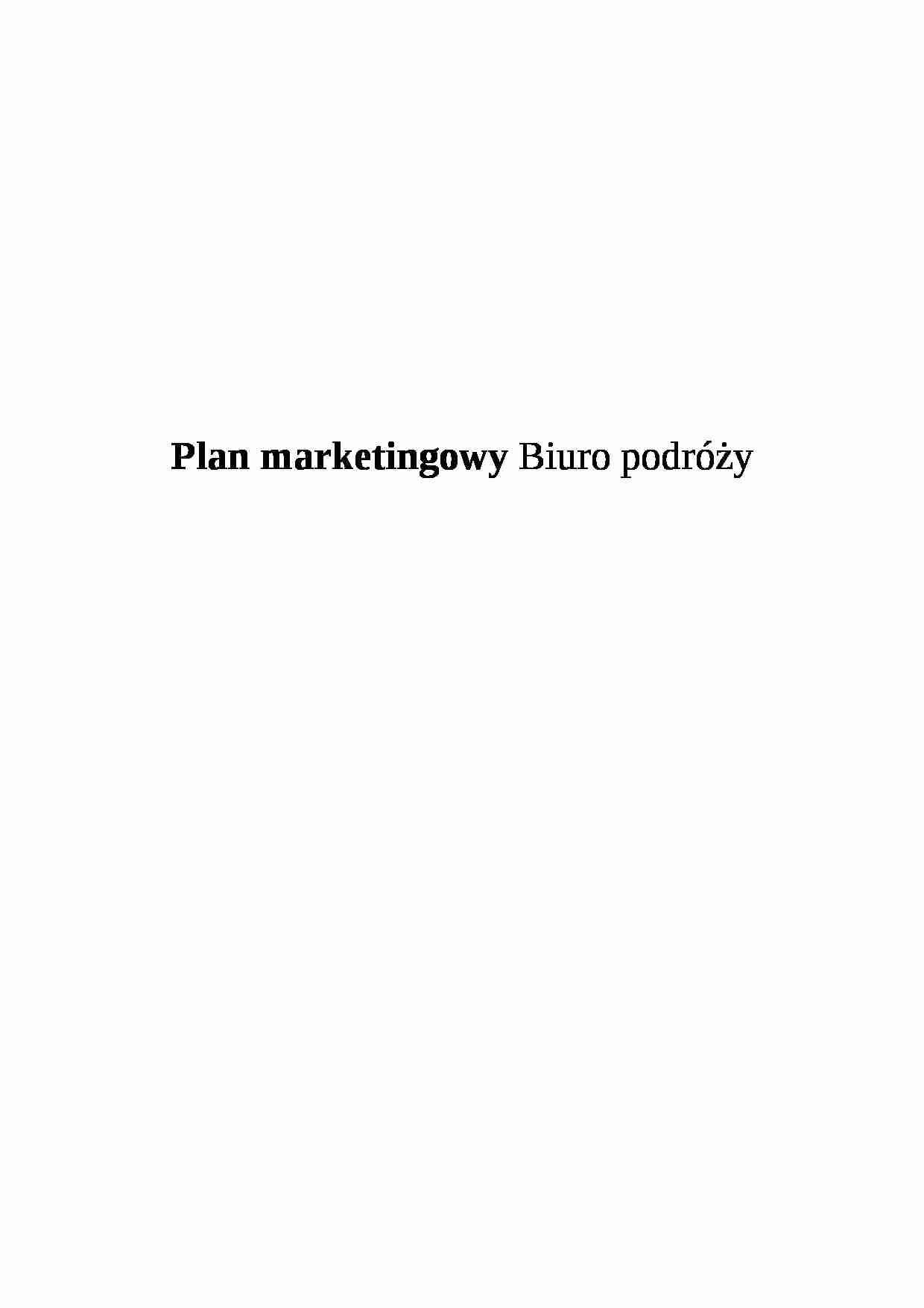 Plan marketingowy - biuro podróży - strona 1