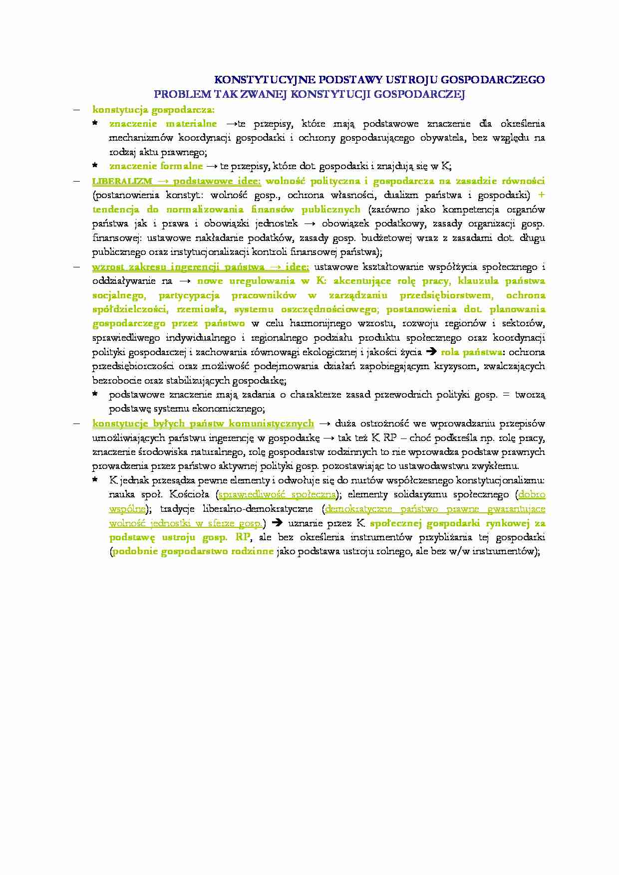 Konstytucyjne podstawy ustroju gospodarczego - strona 1