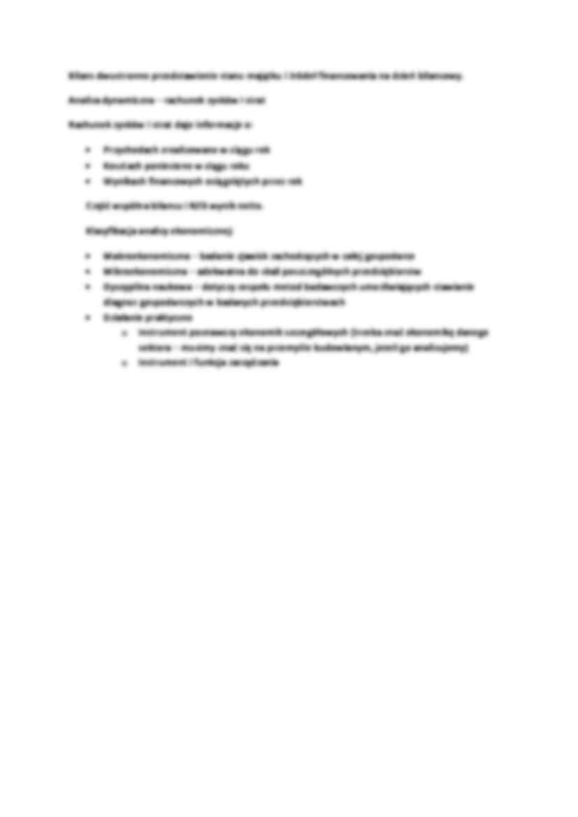 Istota, przedmiot i klasyfikacja analizy ekonomicznej - strona 2