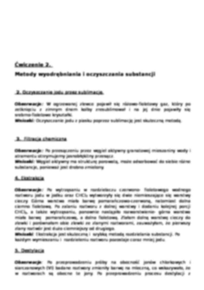 Metody wyodrębniania i oczyszczania substancji-sprawozdanie - strona 3