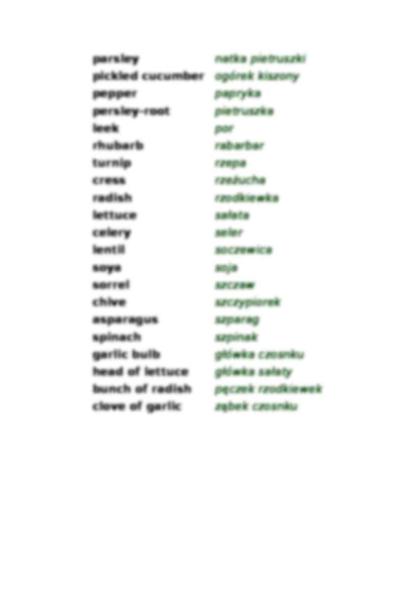 Vegetables - słownictwo - strona 2