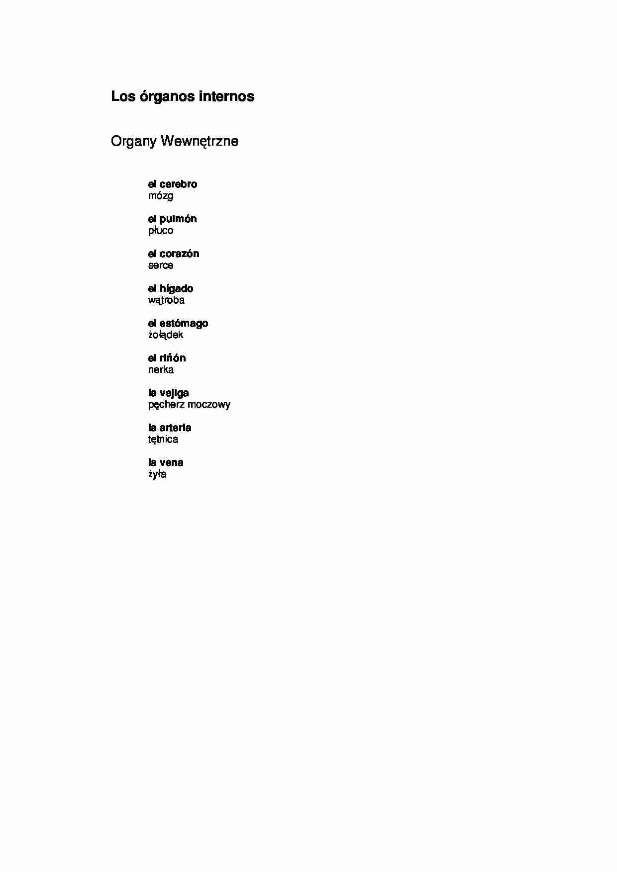 słówka - organy wewnętrzne - strona 1