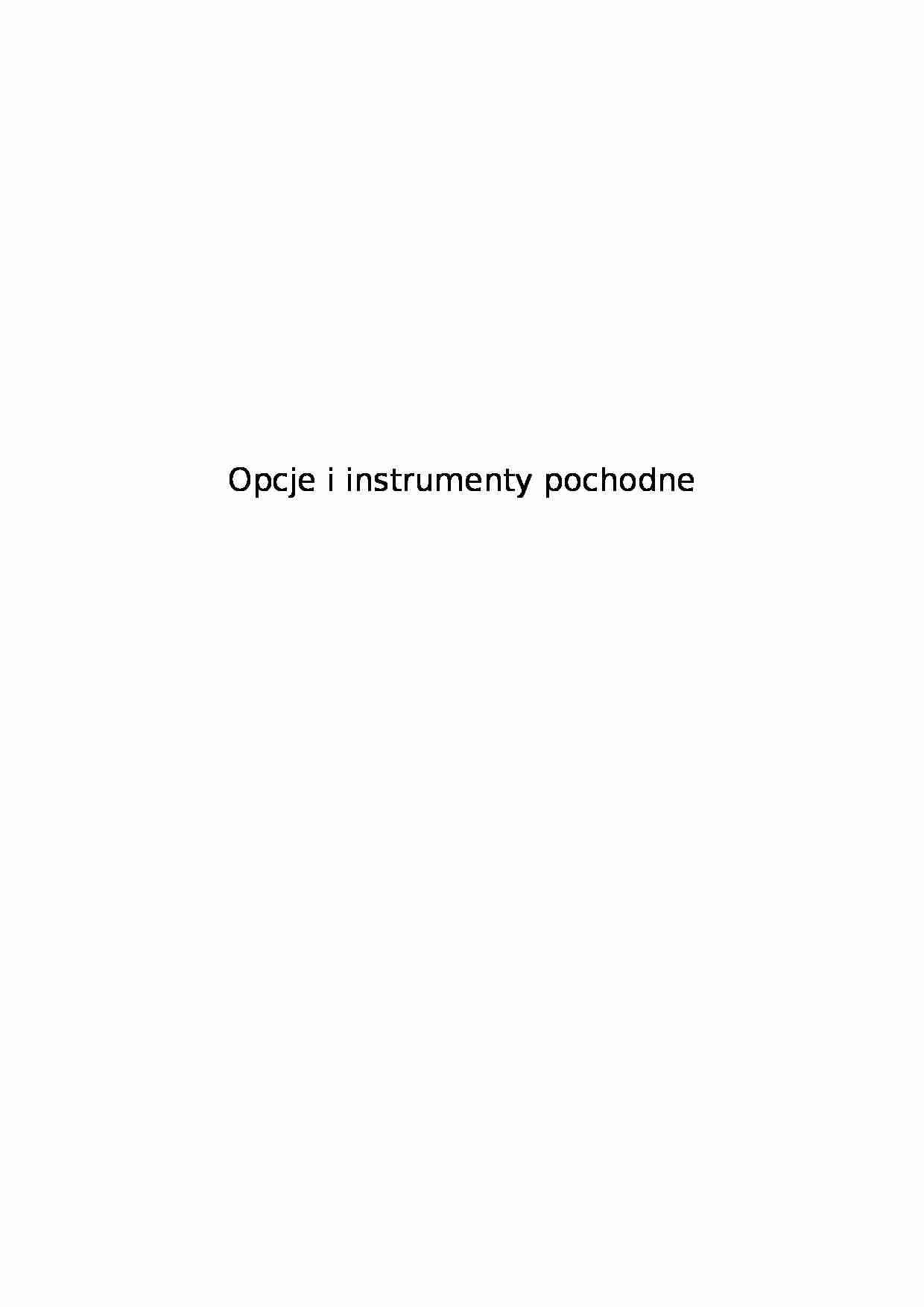 Opcje i instrumenty pochodne - strona 1