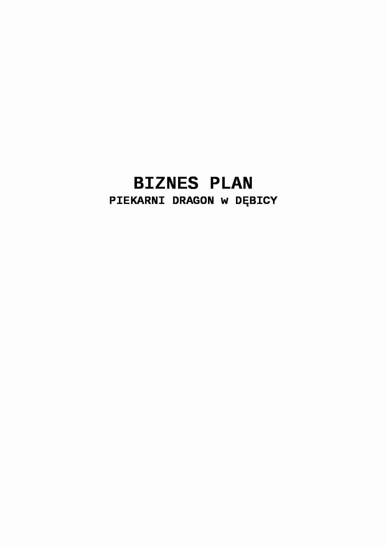 Biznes plan - piekarnia - strona 1