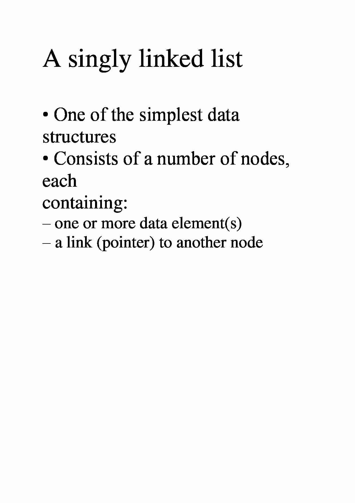 A singly linked list - strona 1