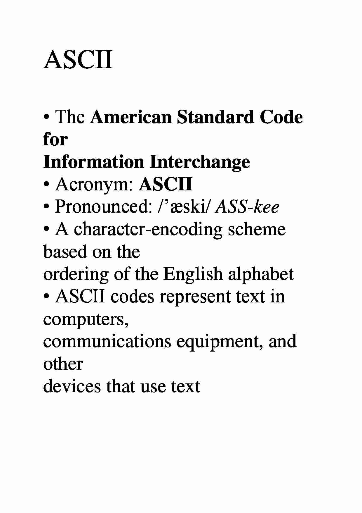 ASCII - omówienie zagadnienia  - strona 1