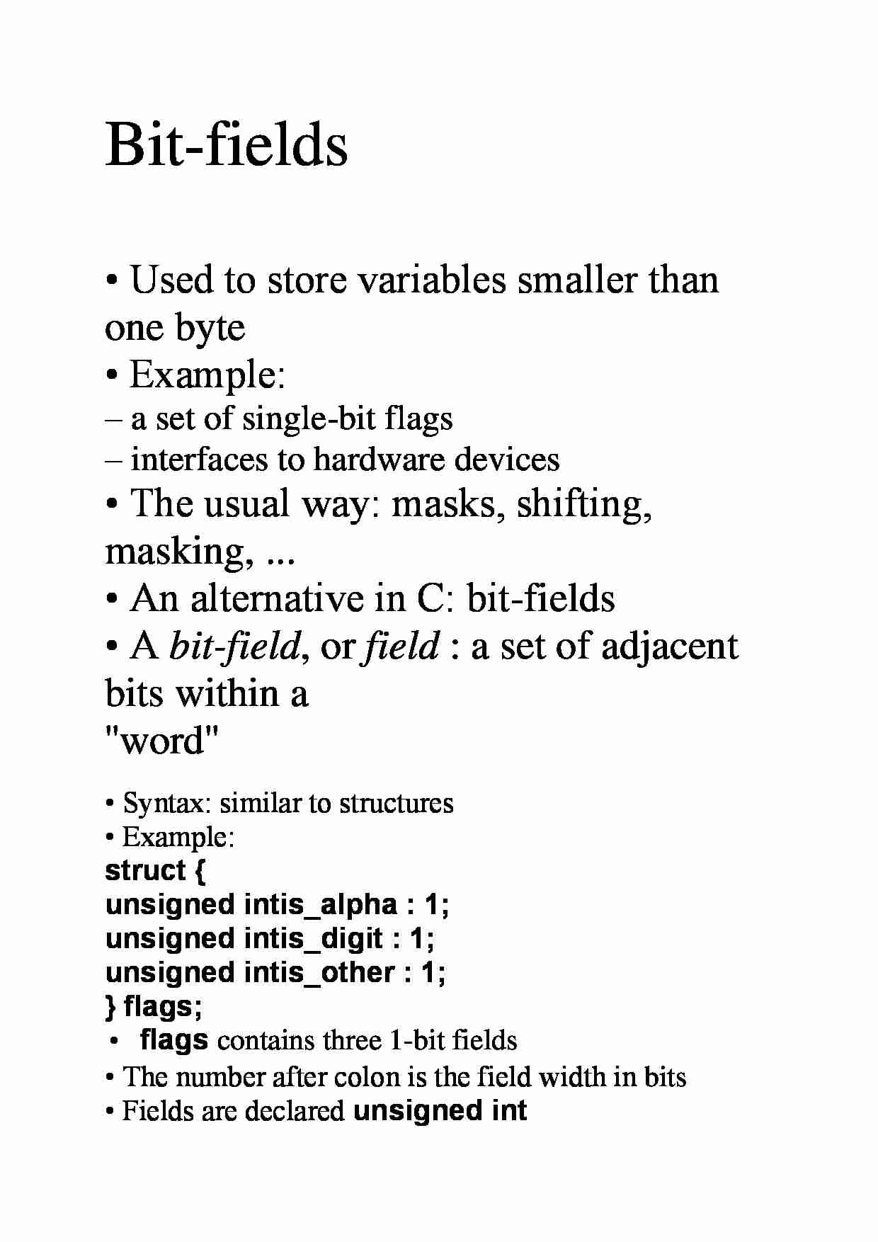 Bit fields - omówienie zagadnienia  - strona 1