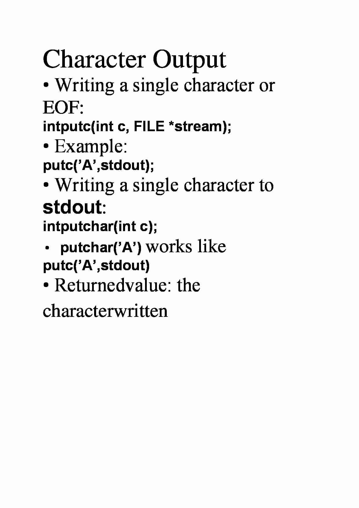 Character Output - examples - strona 1