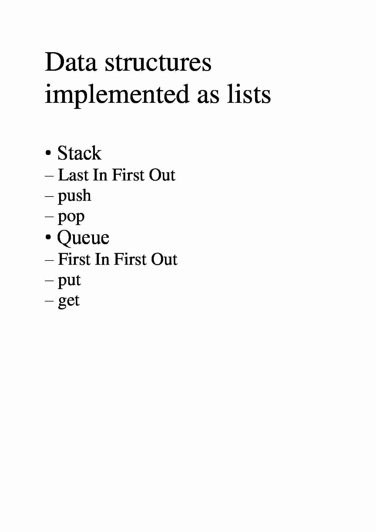 Data structures implemented as lists - strona 1