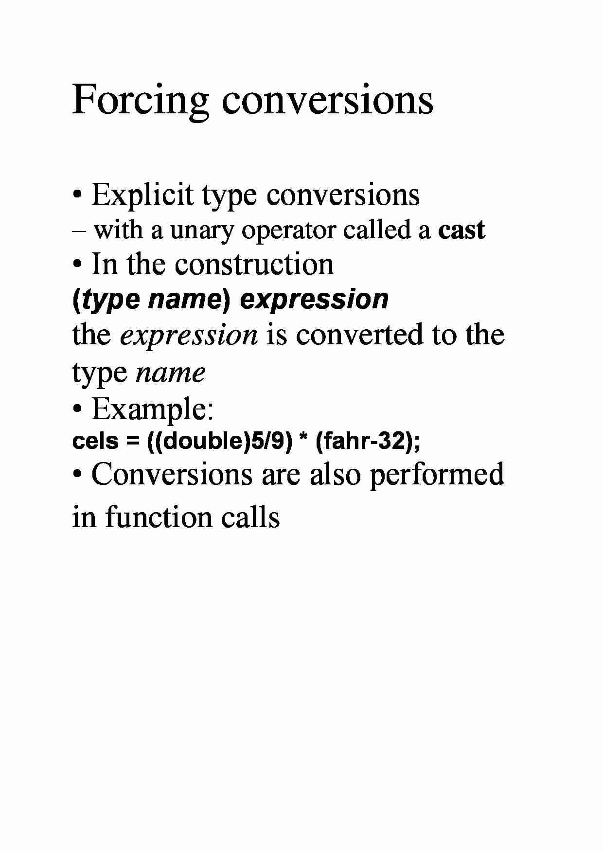 Forcing conversions - examples - strona 1