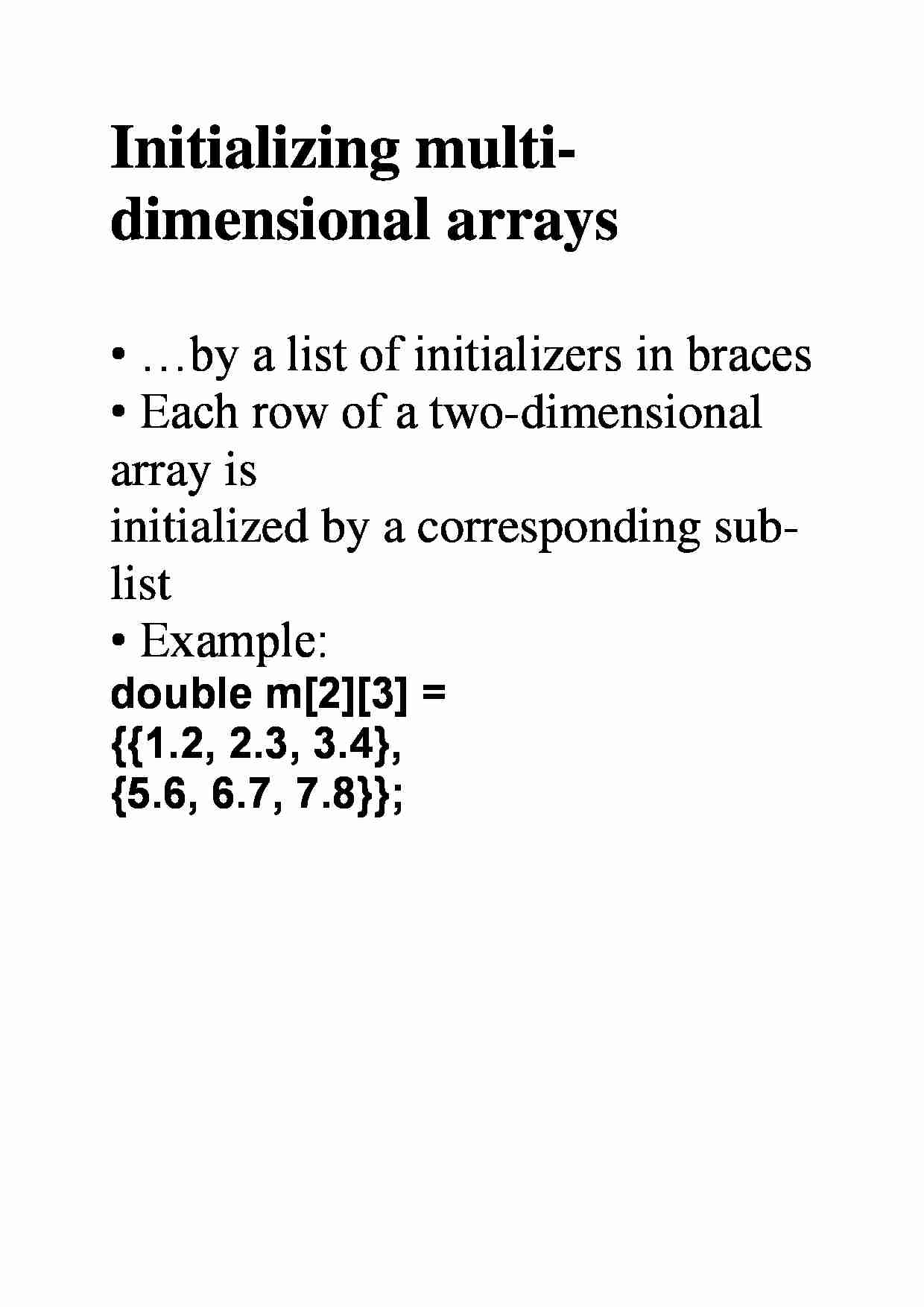 Initializing multidimensional arrays - strona 1