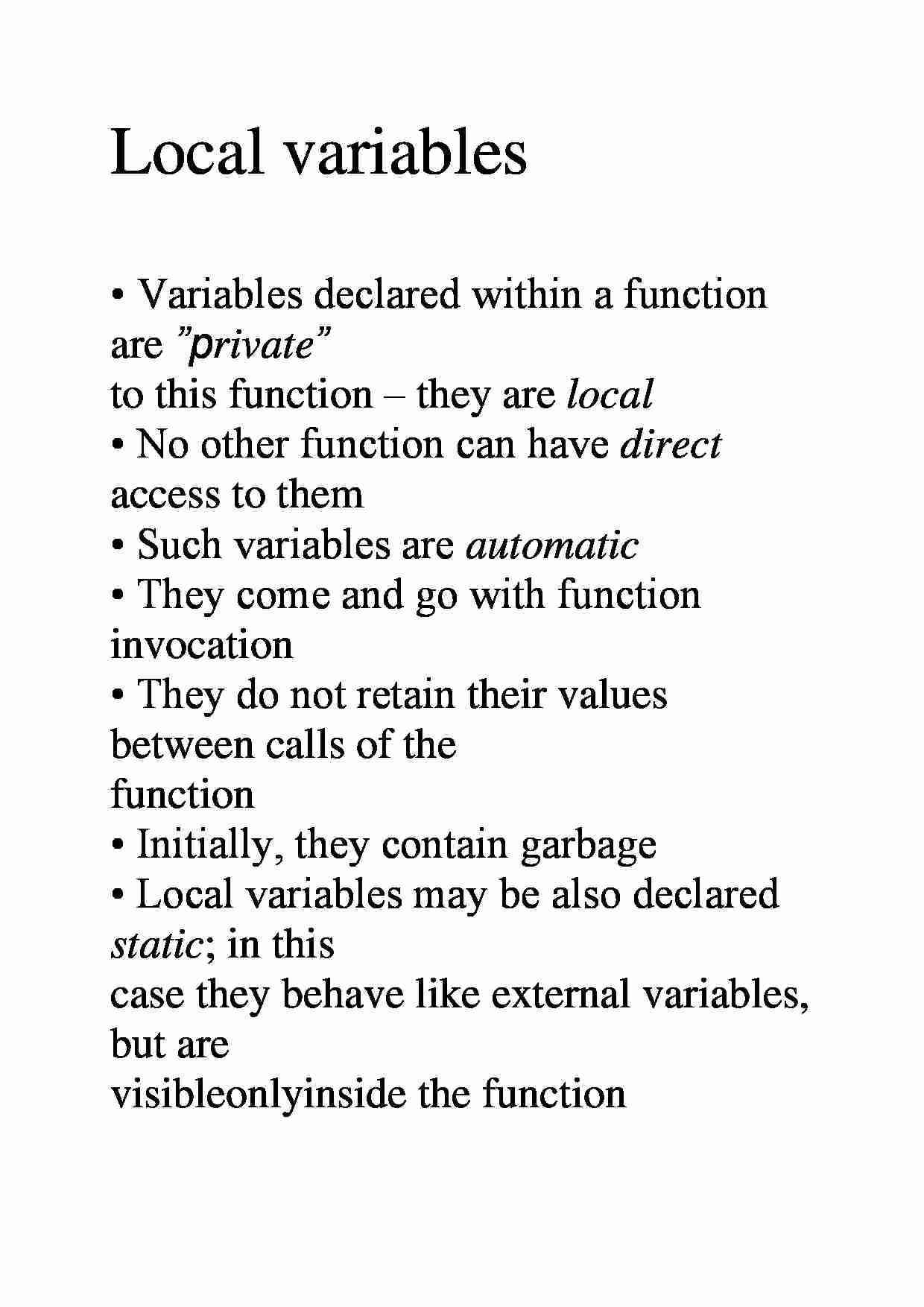 Local variables  - overview - strona 1