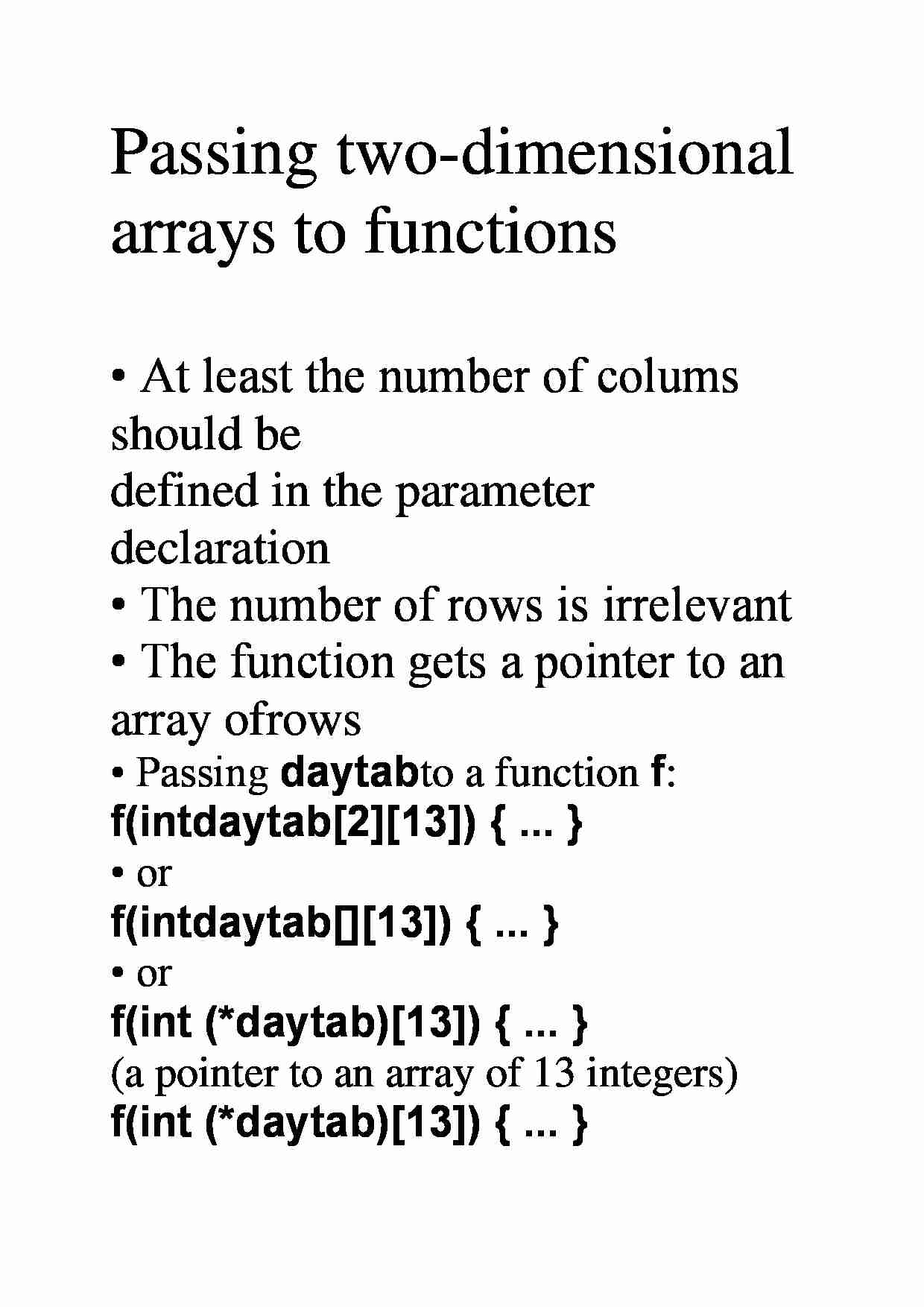 Passing two dimensional arrays to functions - strona 1