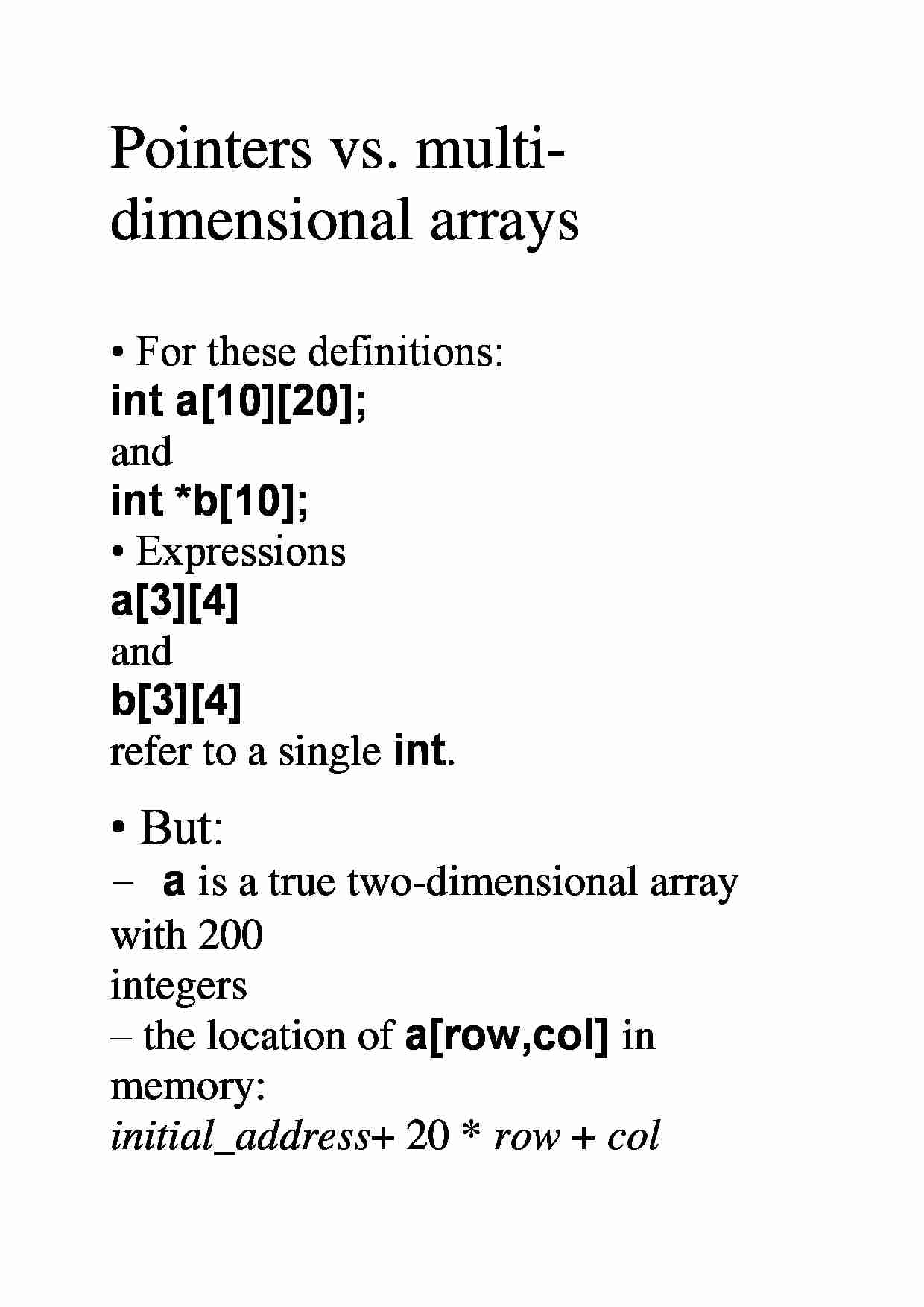 Pointers vs multidimensional arrays - strona 1