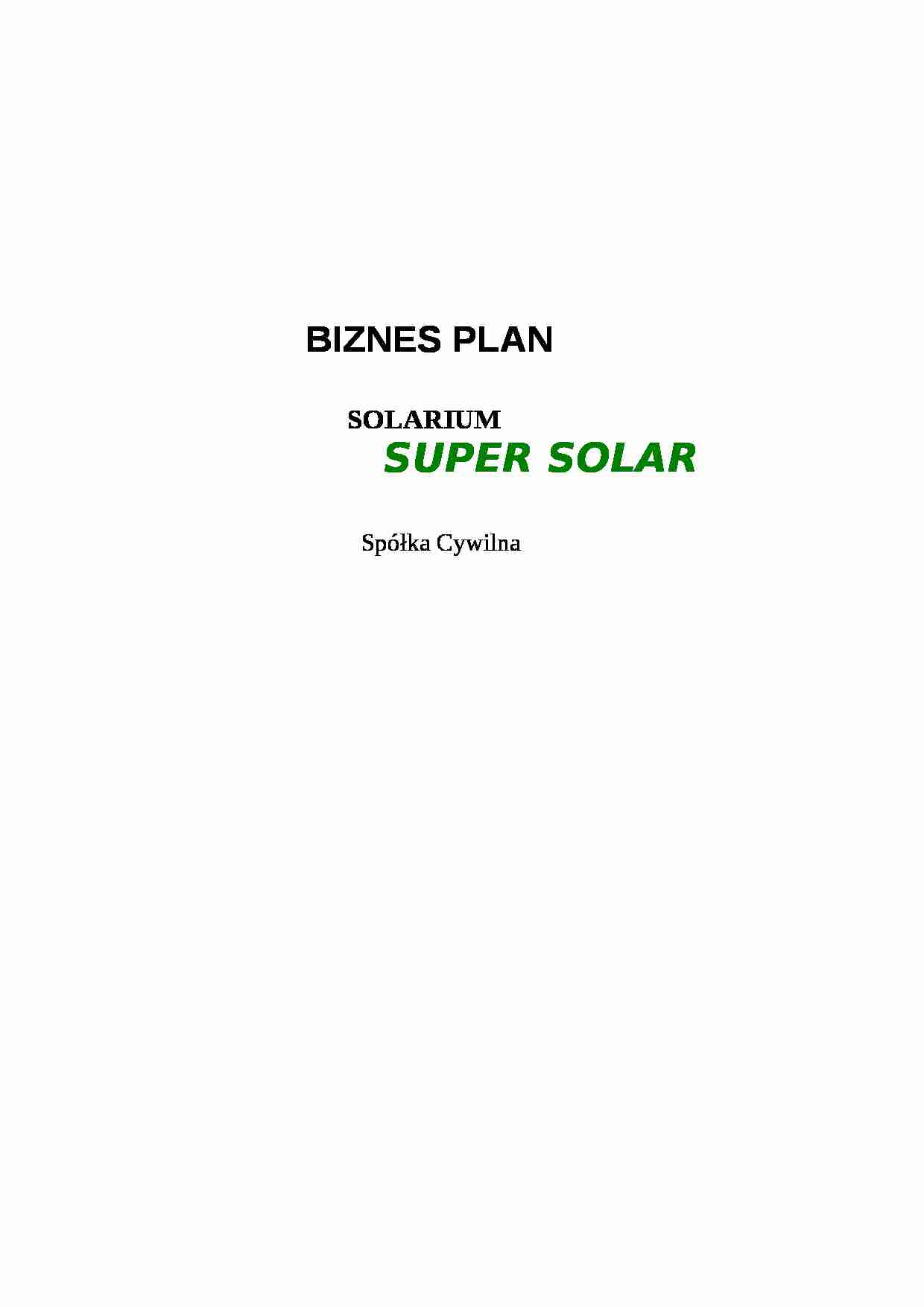 Biznes plan - solarium - strona 1