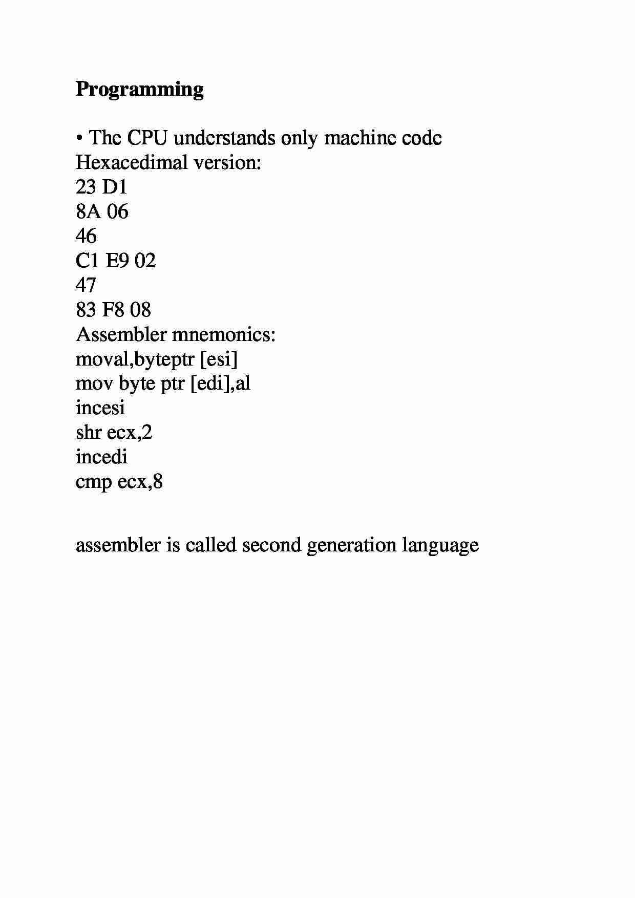 Programming  - overview - strona 1