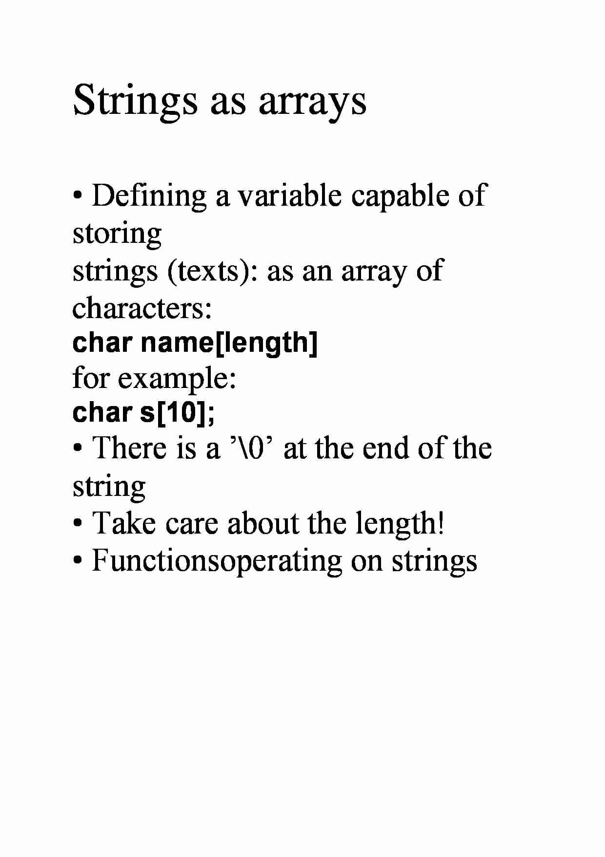 Strings as arrays  - overview - strona 1