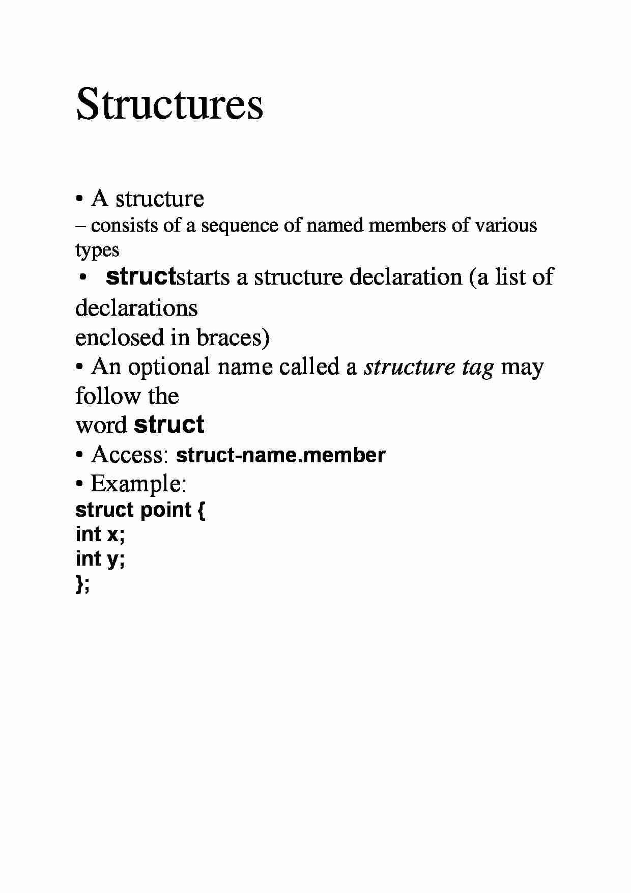 Structures  - overview - strona 1