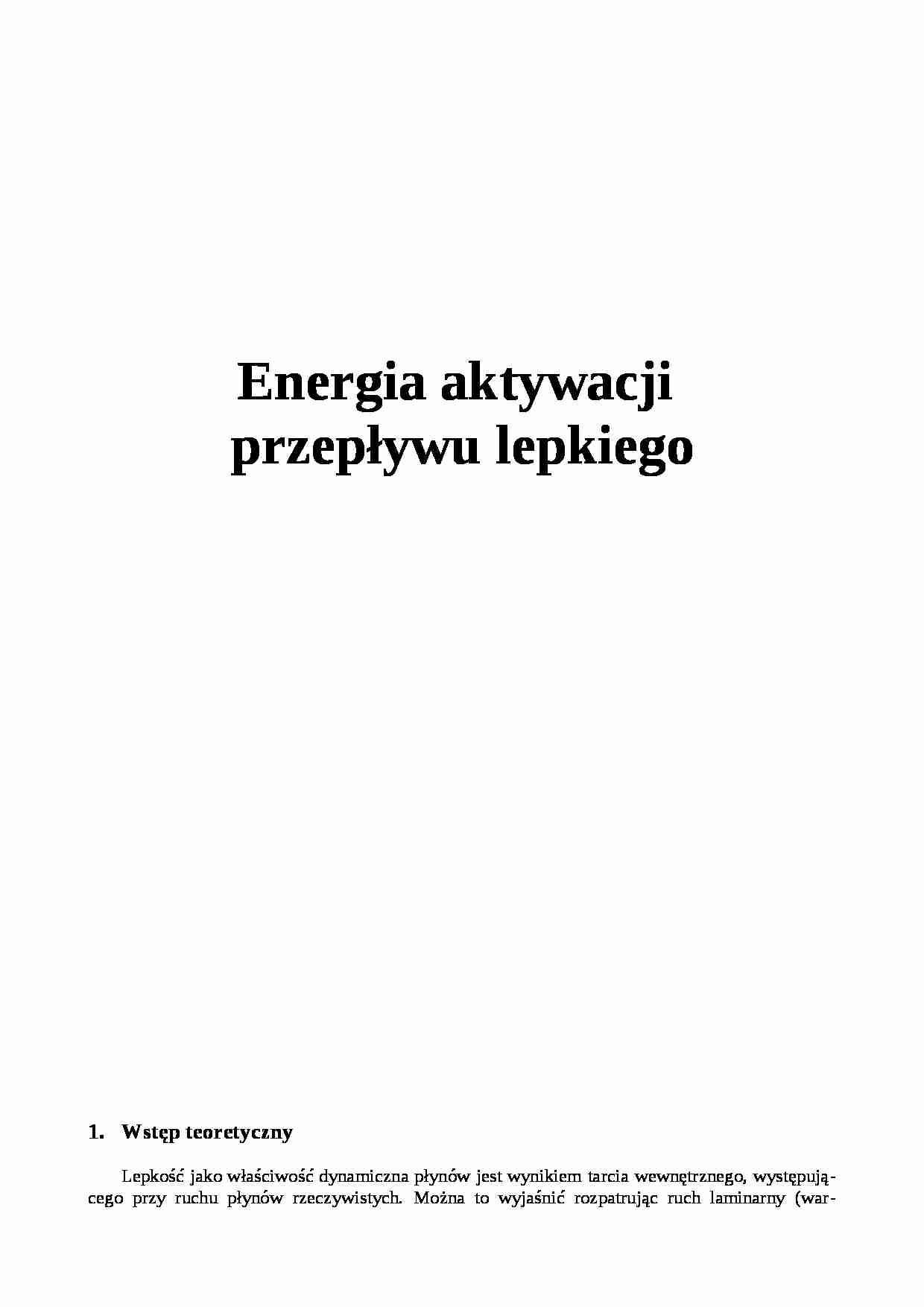 Energia aktywacji - omówienie zagadnienia - strona 1
