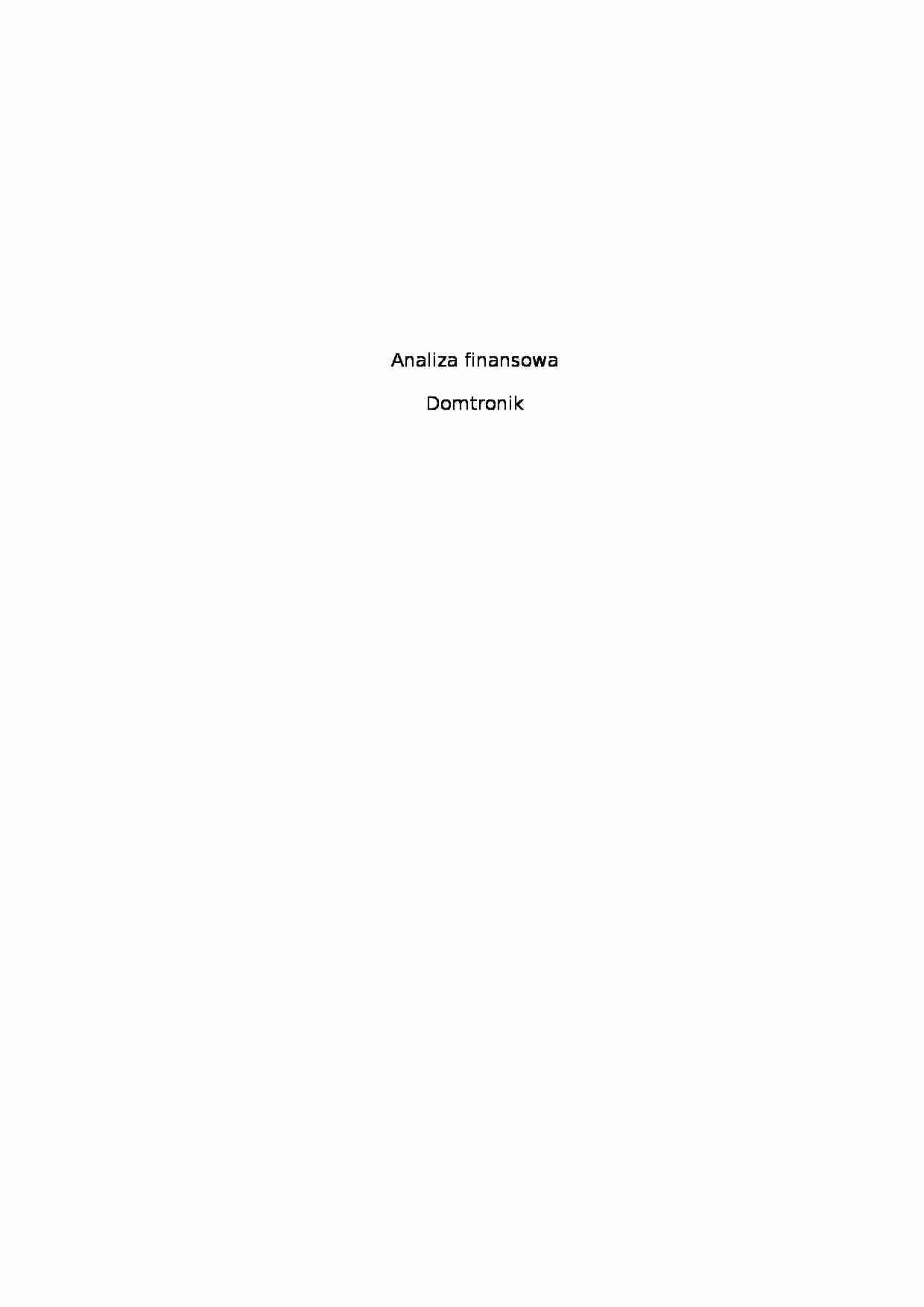 Analiza finansowa - artykuły AGD - strona 1