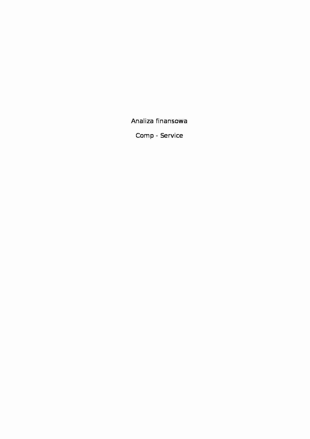 Analiza finansowa - firma branży komputerowej - strona 1