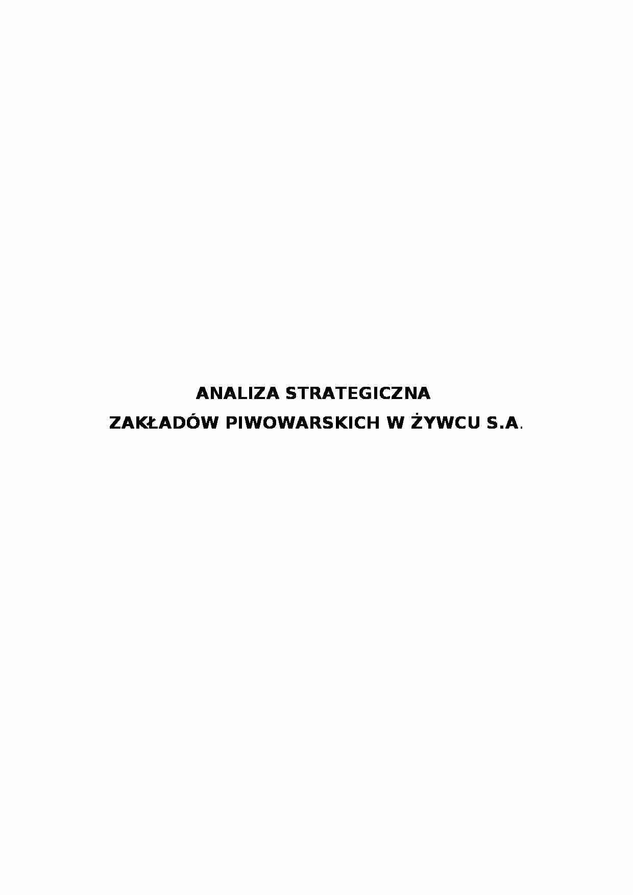 Analiza strategiczna - Żywiec - strona 1