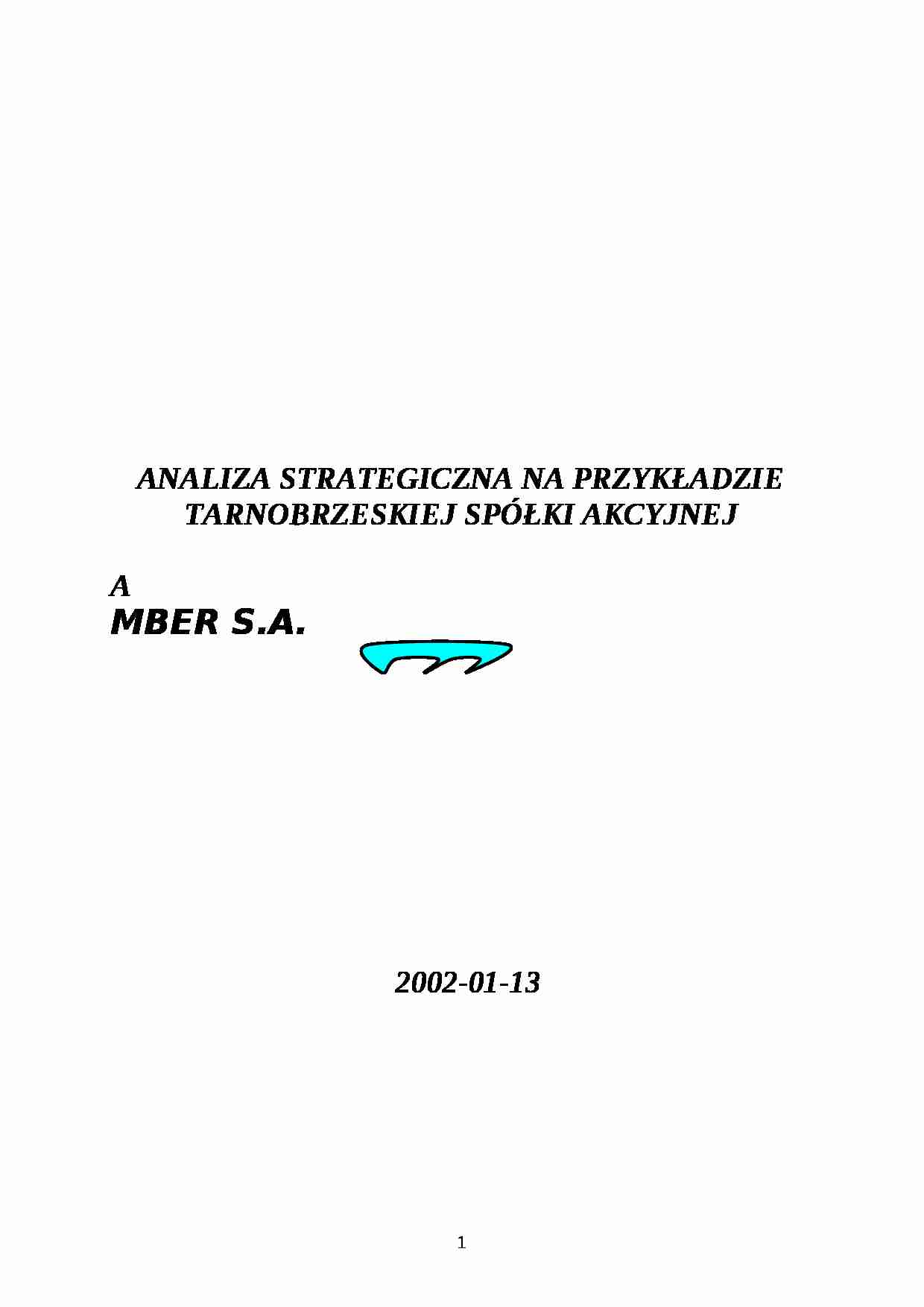 Analiza strategiczna - spólka akcyjna - strona 1