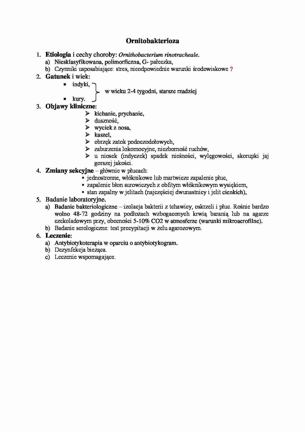 Choroby bakteryjne - ornitobakterioza - strona 1