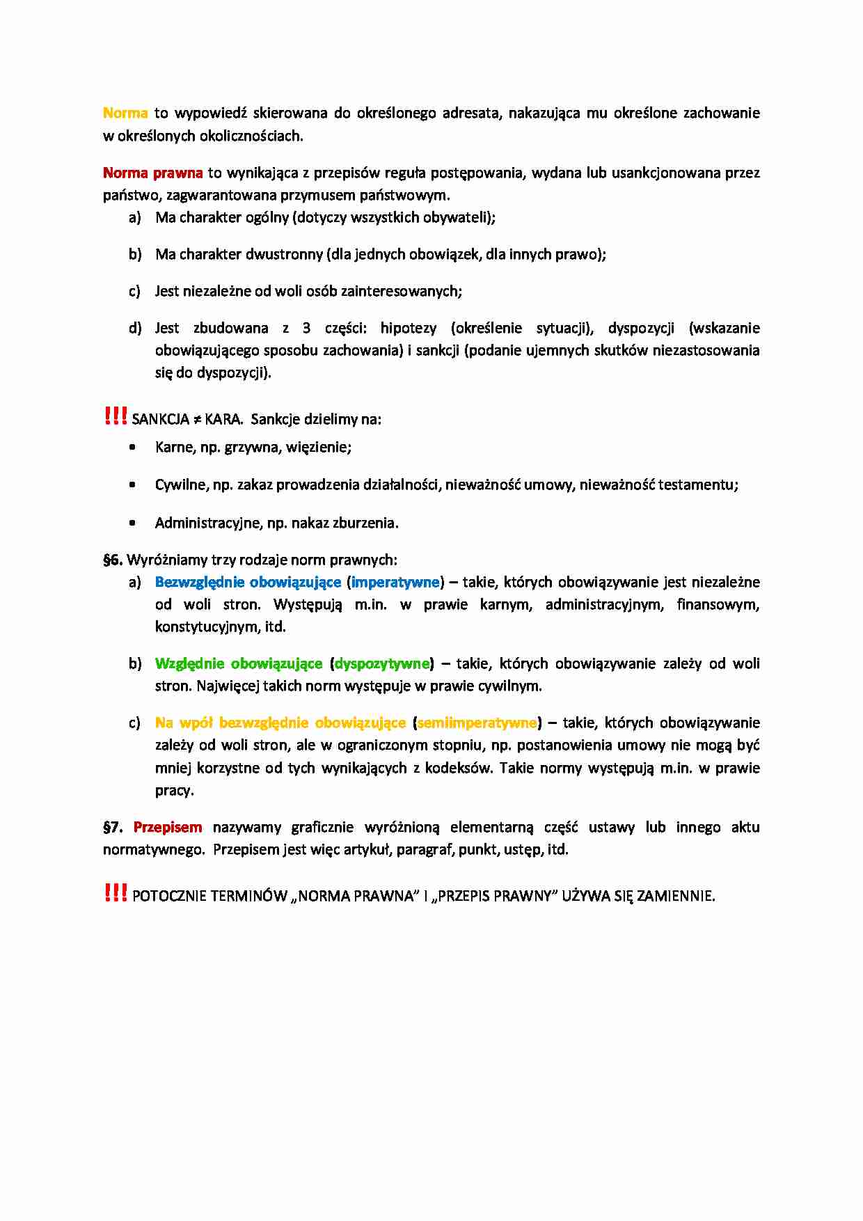 Norma prawna i sankcje - strona 1