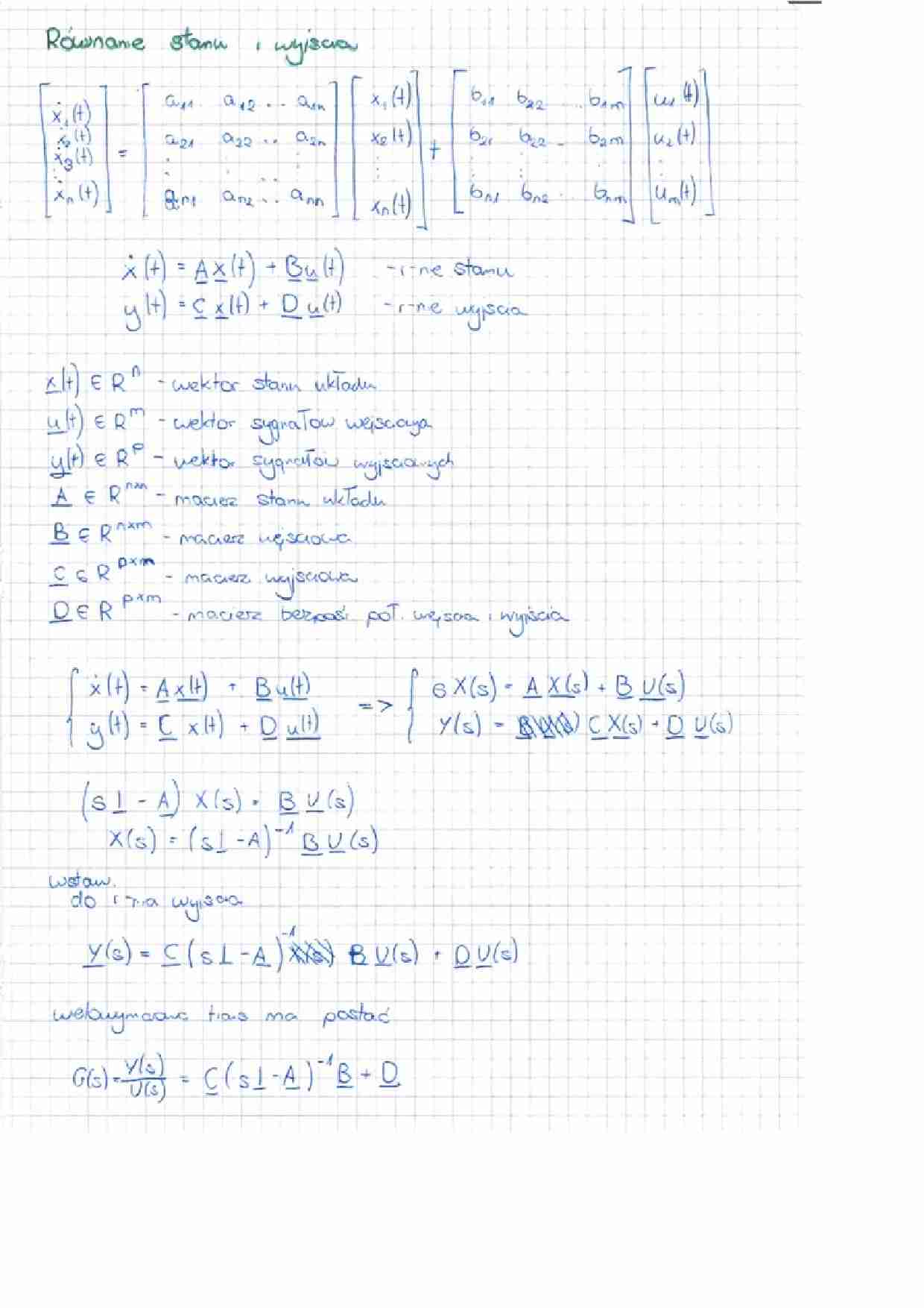 Równanie stanu i wyjścia - strona 1