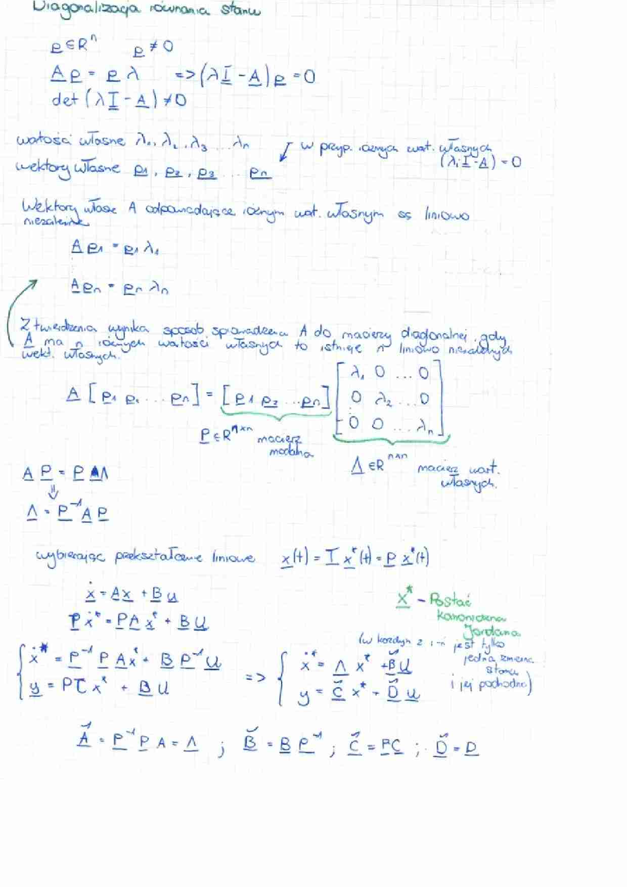 Diagnonalizacja równania stanu - strona 1