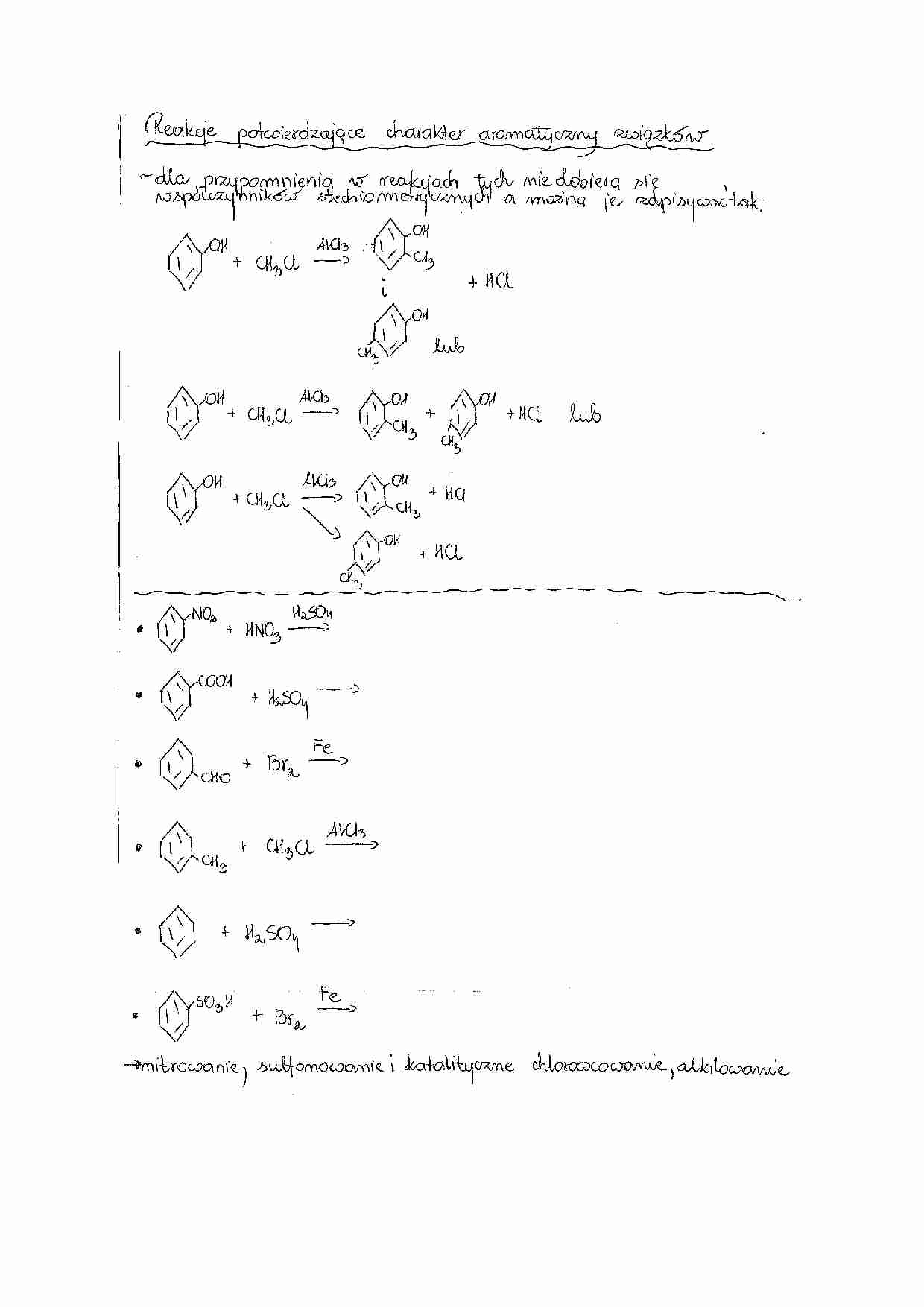 Chemia: charakter aromatyczny związków - strona 1