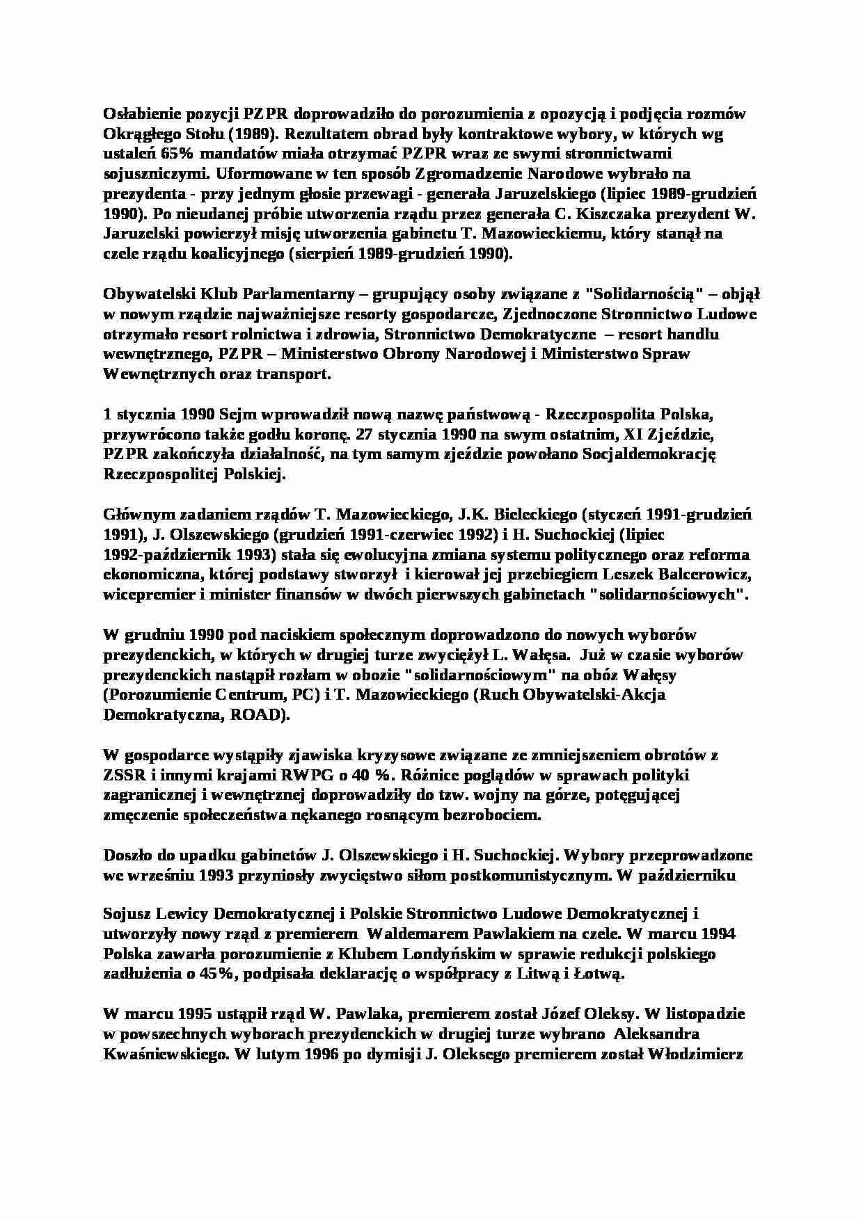 Scena polityczna polska po 1989 roku - strona 1