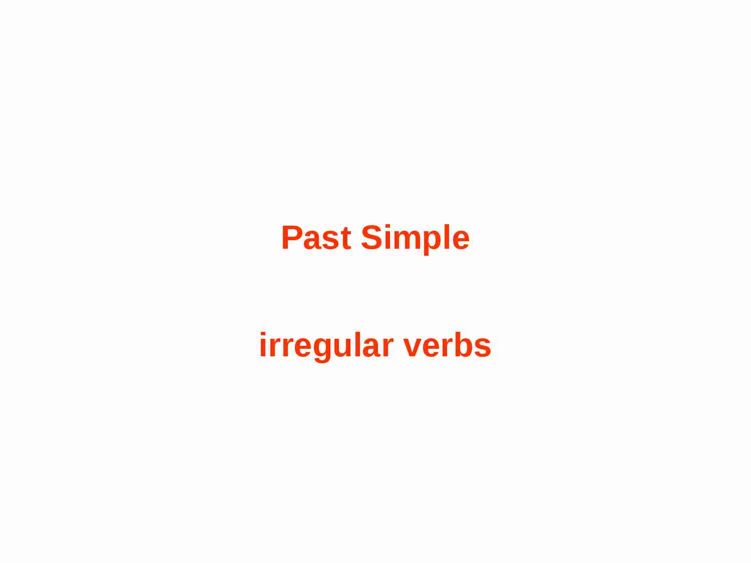 Irregular Verbs - Past Simple - strona 1