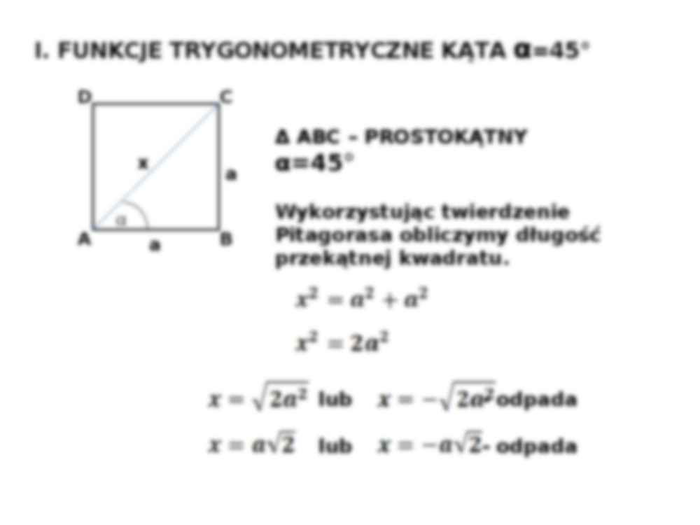 Funkcje trygonometryczne kątów ostrych - strona 2