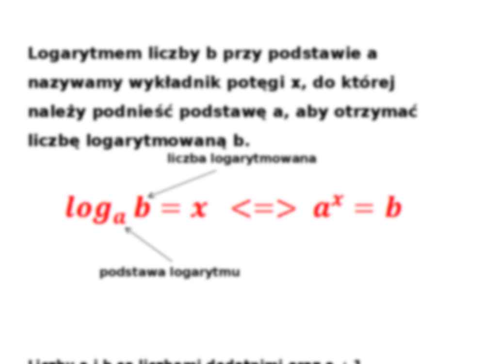 Logarytm - własności logarytmów  - strona 2