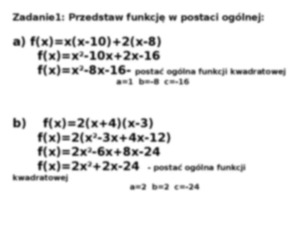 Postać ogólna funkcji kwadratowej - strona 3