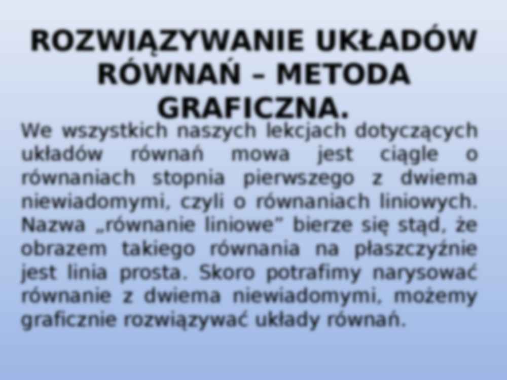 Rozwiązywanie równań - metoda graficzna - strona 2