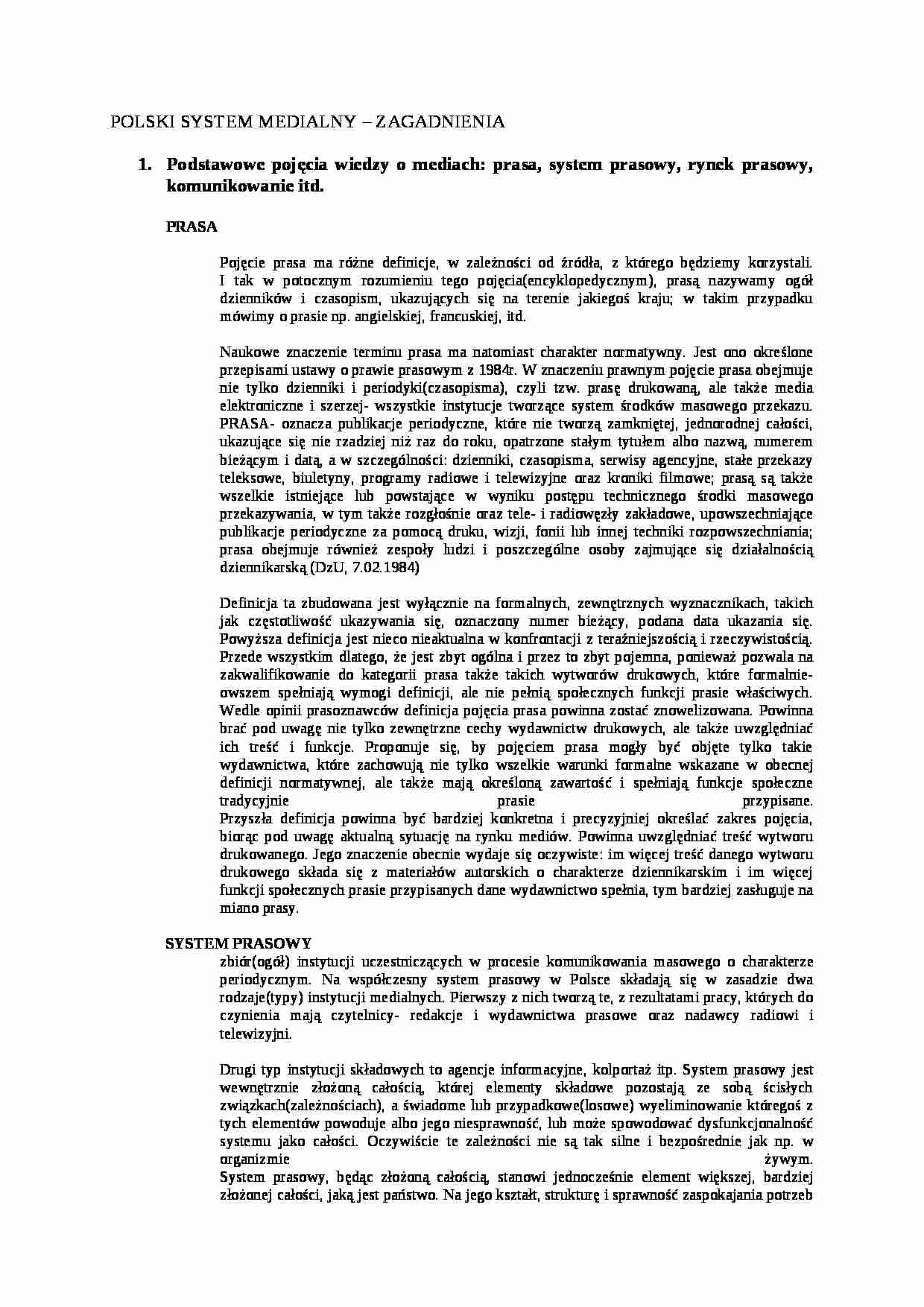 Polski System Medialny - skrypt - strona 1