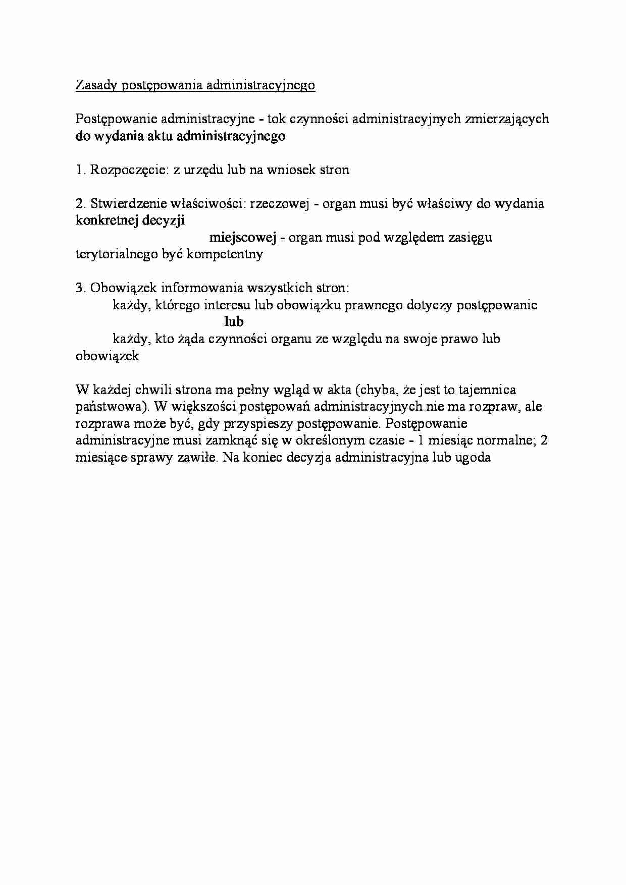 Zasady postępowania administracyjnego - strona 1