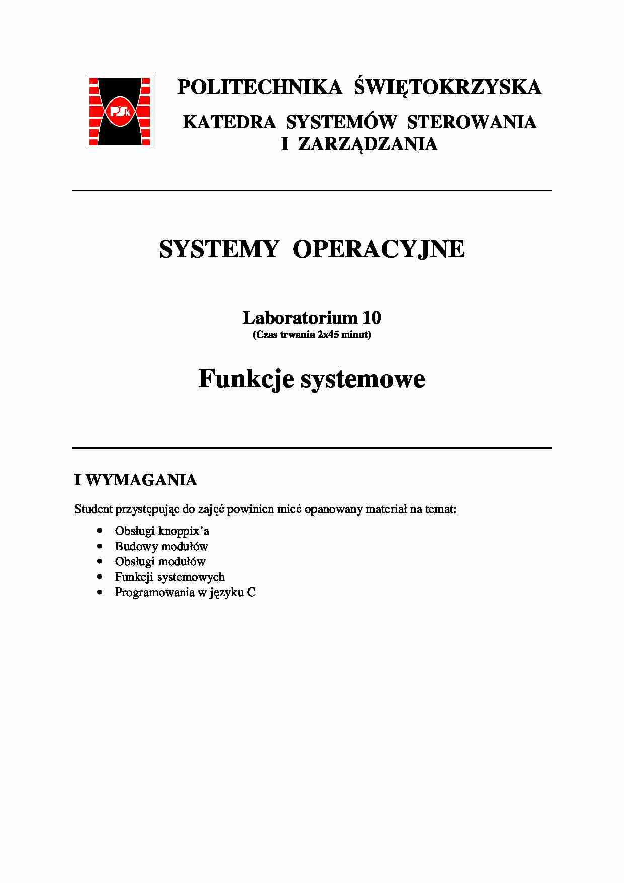 Systemy operacyjne, moduły - strona 1