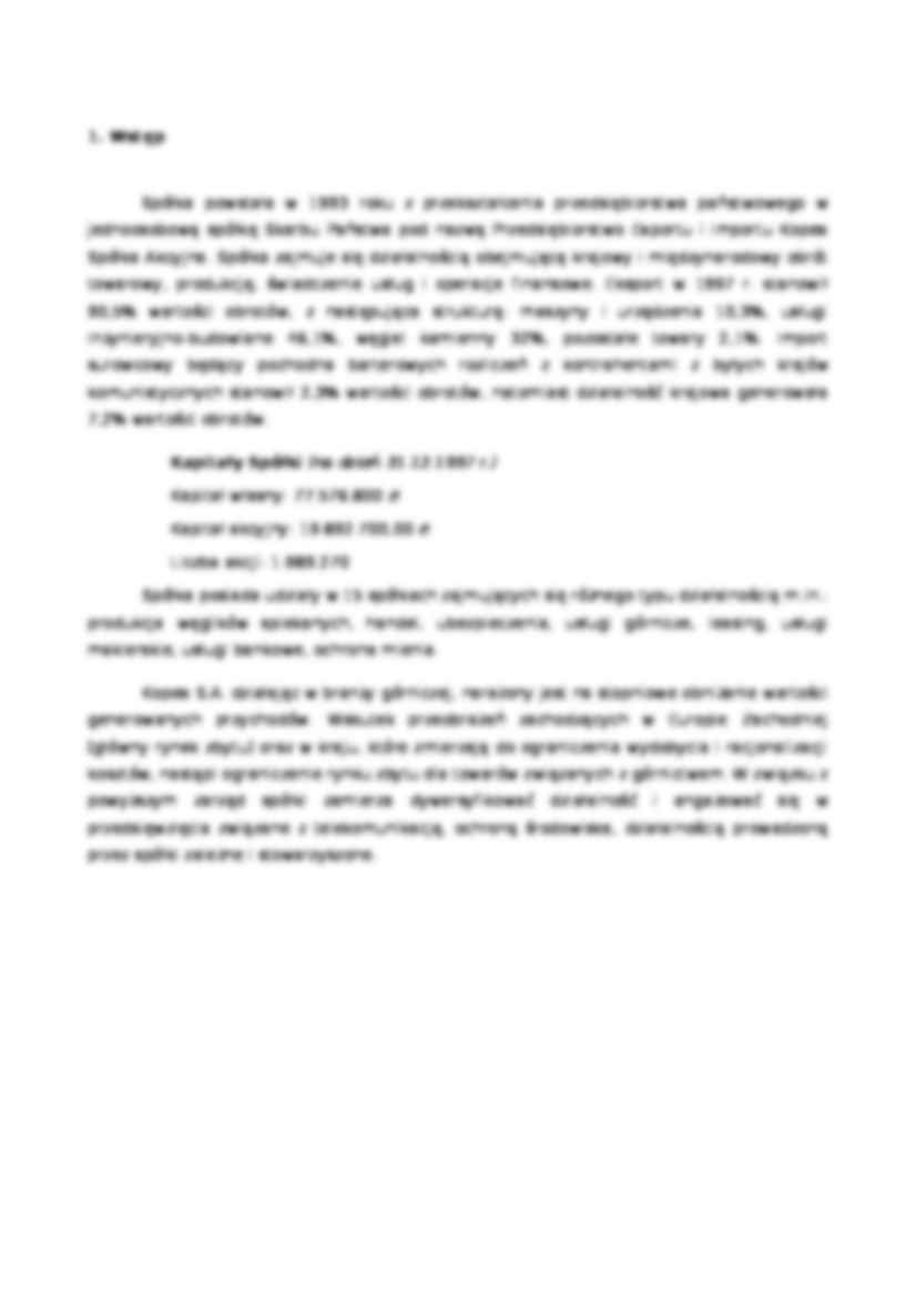 Analiza finansowa przedsiębiorstwa import - eksport „KOPEX” S.A. - strona 2