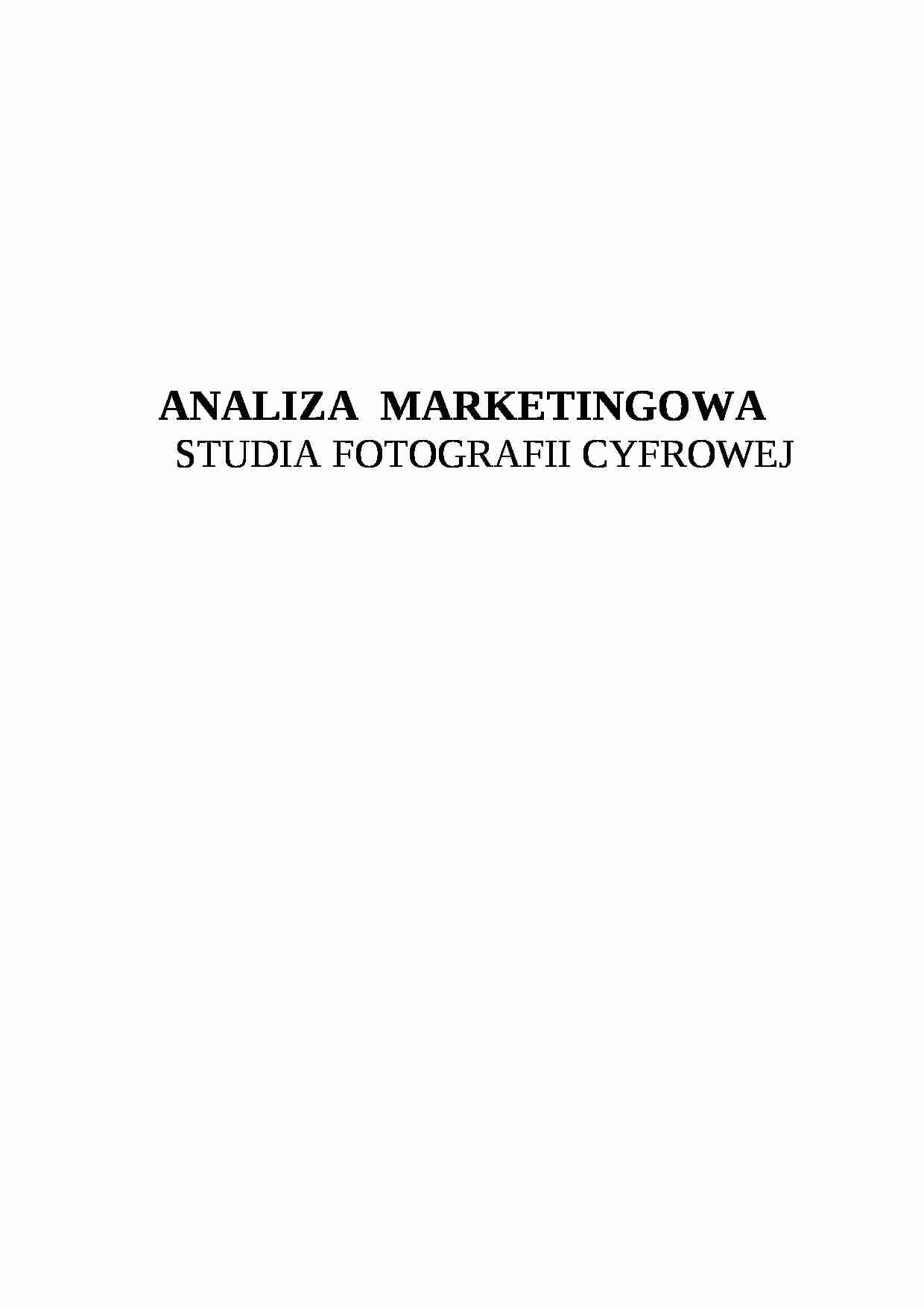 Analiza marketingowa studia fotografii - strona 1