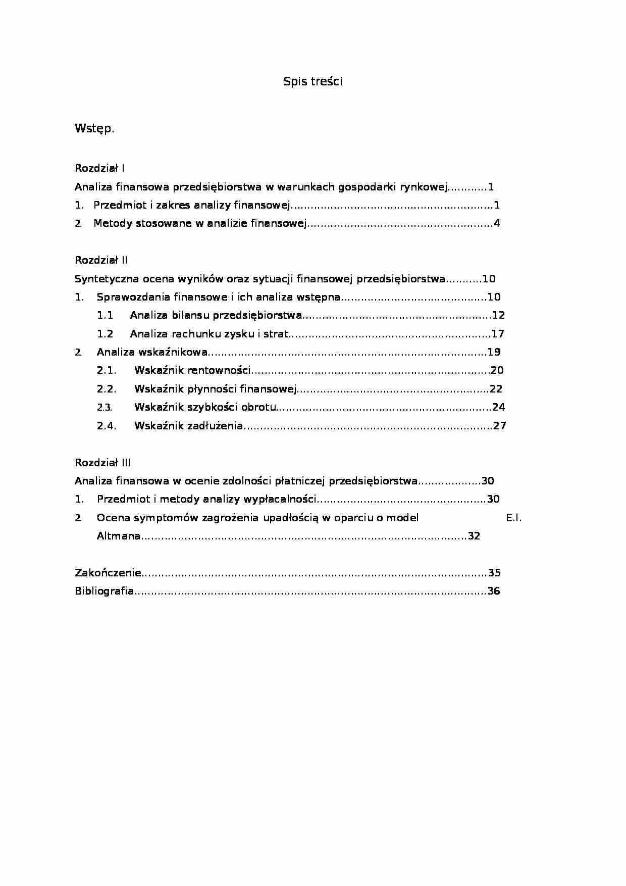 Ocena finansowa przedsiębiorstwa - Sprawozdania finansowe  - strona 1